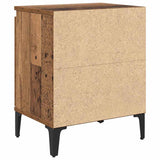 vidaXL Nachtkastje met metalen poten 40x30x50 cm wit