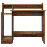 vidaXL Desk with LED lighting 97x45x90 cm engineered wood white