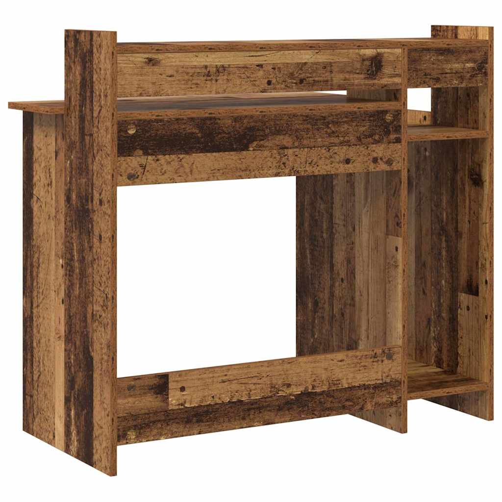 vidaXL Desk with LED lighting 97x45x90 cm engineered wood white
