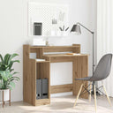 vidaXL Desk with LED lighting 97x45x90 cm engineered wood white