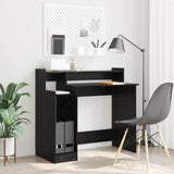 vidaXL Desk with LED lighting 97x45x90 cm engineered wood white