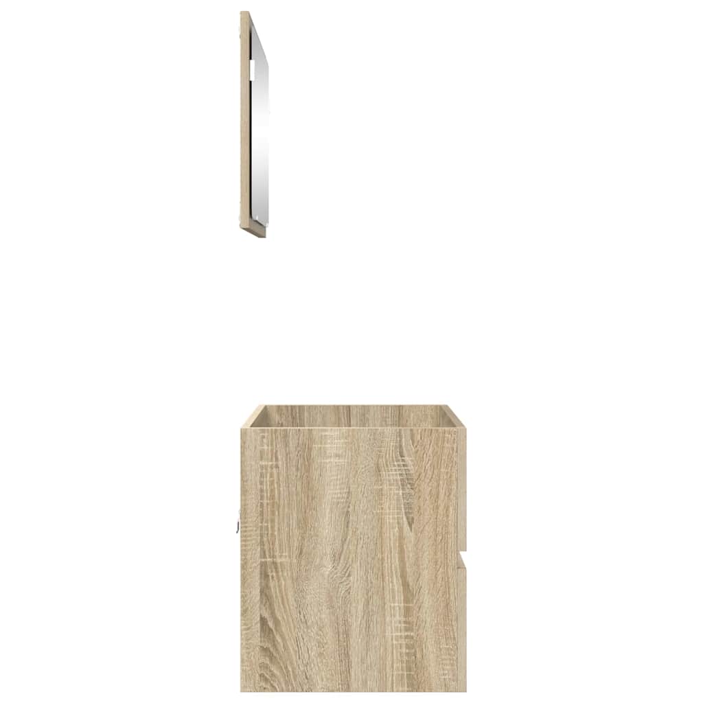 vidaXL Badkamermeubel Set met lade met opslag Sonoma Eik Bewerkt hout