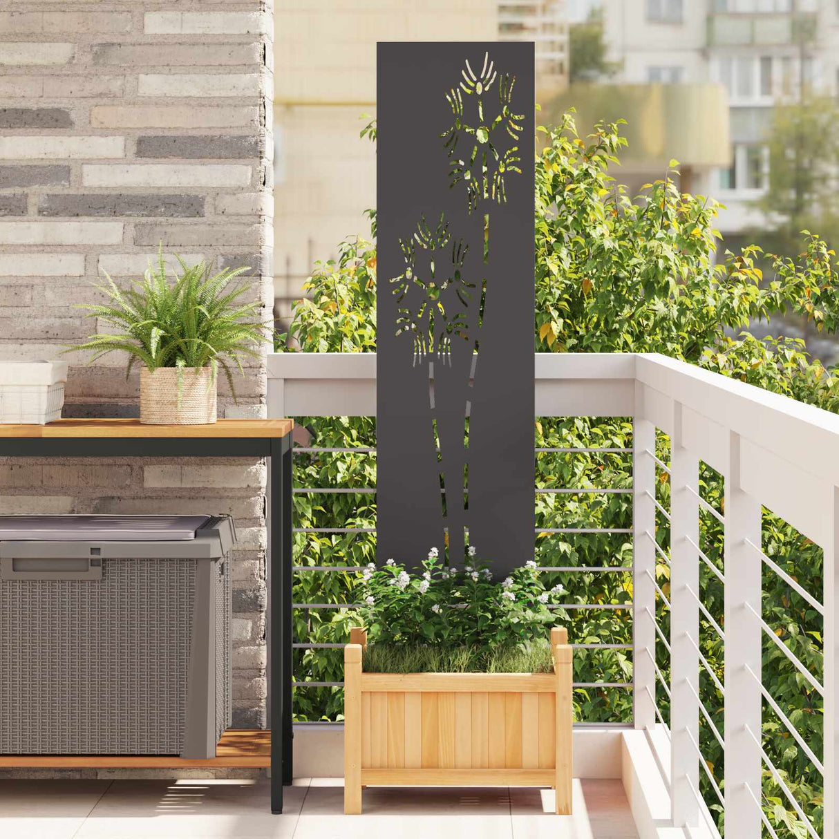 vidaXL Tuin Privacy Scherm Zwart 32 x 140 cm Koudgewalst staal