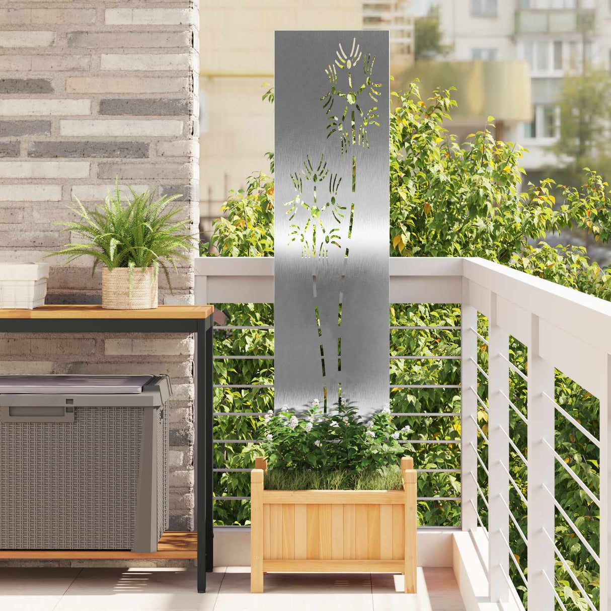 vidaXL Tuin Privacy Scherm Zwart 32 x 140 cm Koudgewalst staal