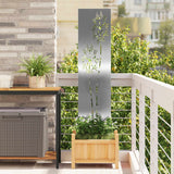 vidaXL Tuin Privacy Scherm Zwart 32 x 140 cm Koudgewalst staal