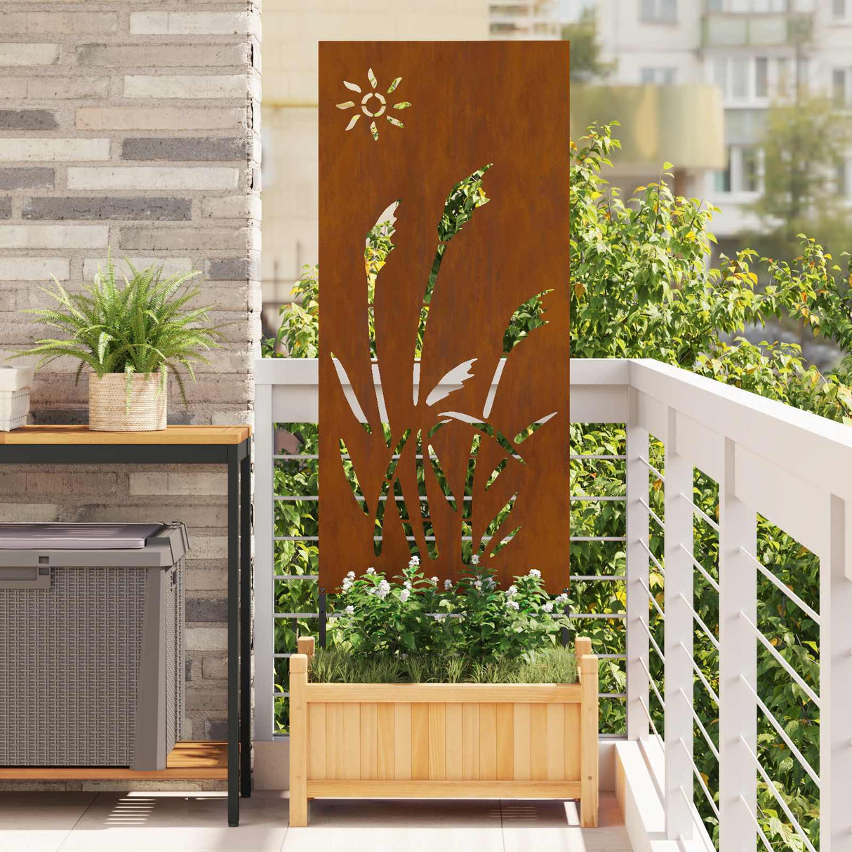 vidaXL Tuin Privacy Scherm Zwart 32 x 140 cm Koudgewalst staal