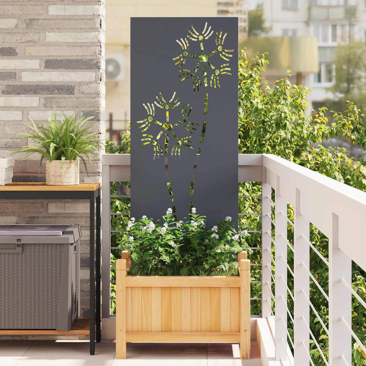 vidaXL Tuin Privacy Scherm Zwart 32 x 140 cm Koudgewalst staal