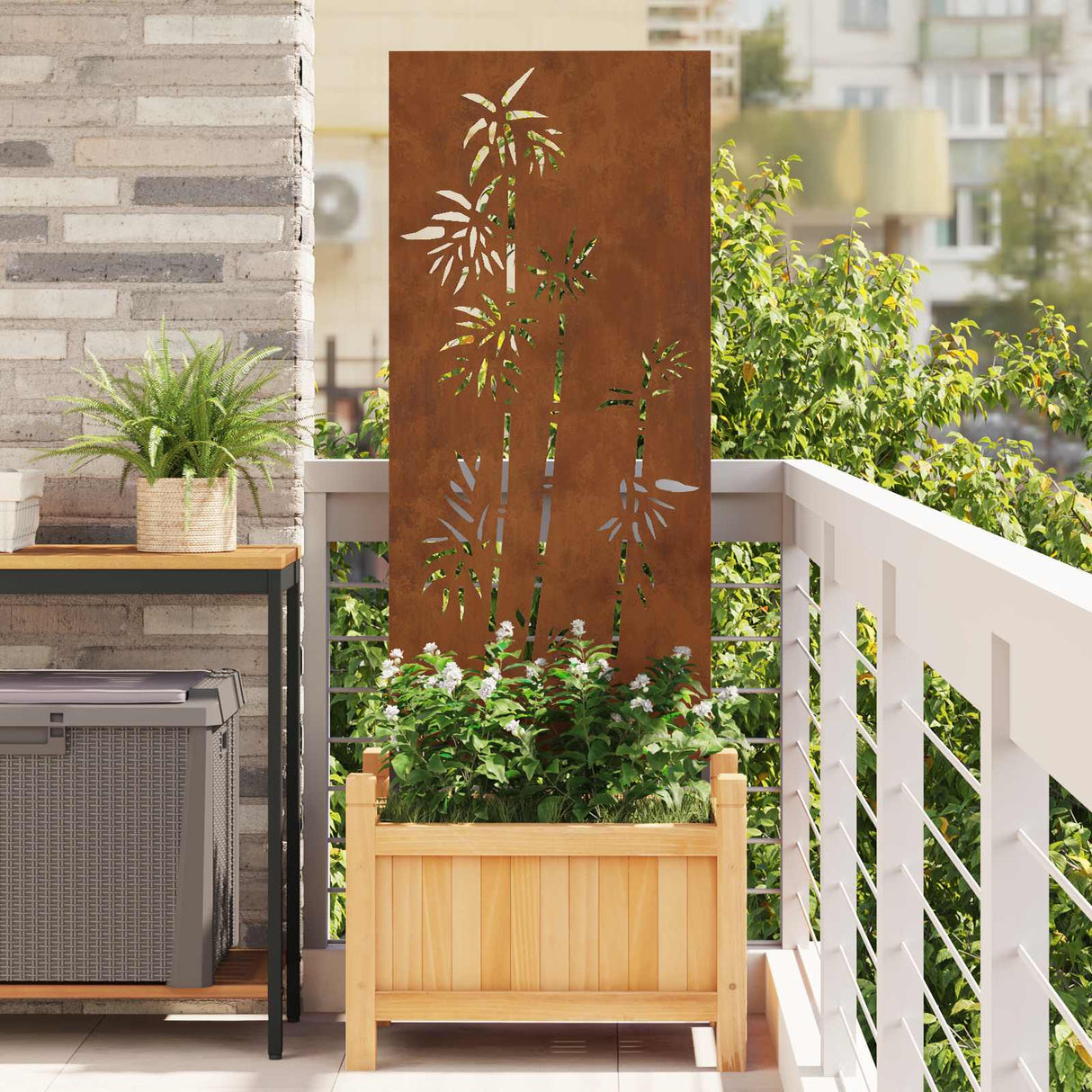 vidaXL Tuin Privacy Scherm Zwart 32 x 140 cm Koudgewalst staal
