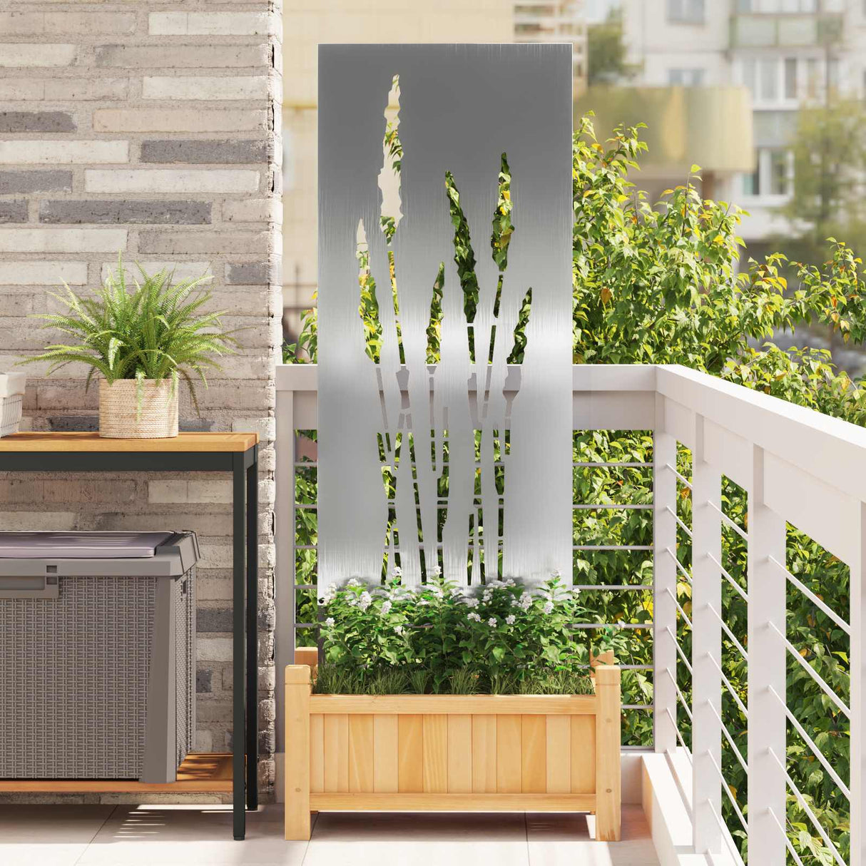 vidaXL Tuin Privacy Scherm Zwart 32 x 140 cm Koudgewalst staal
