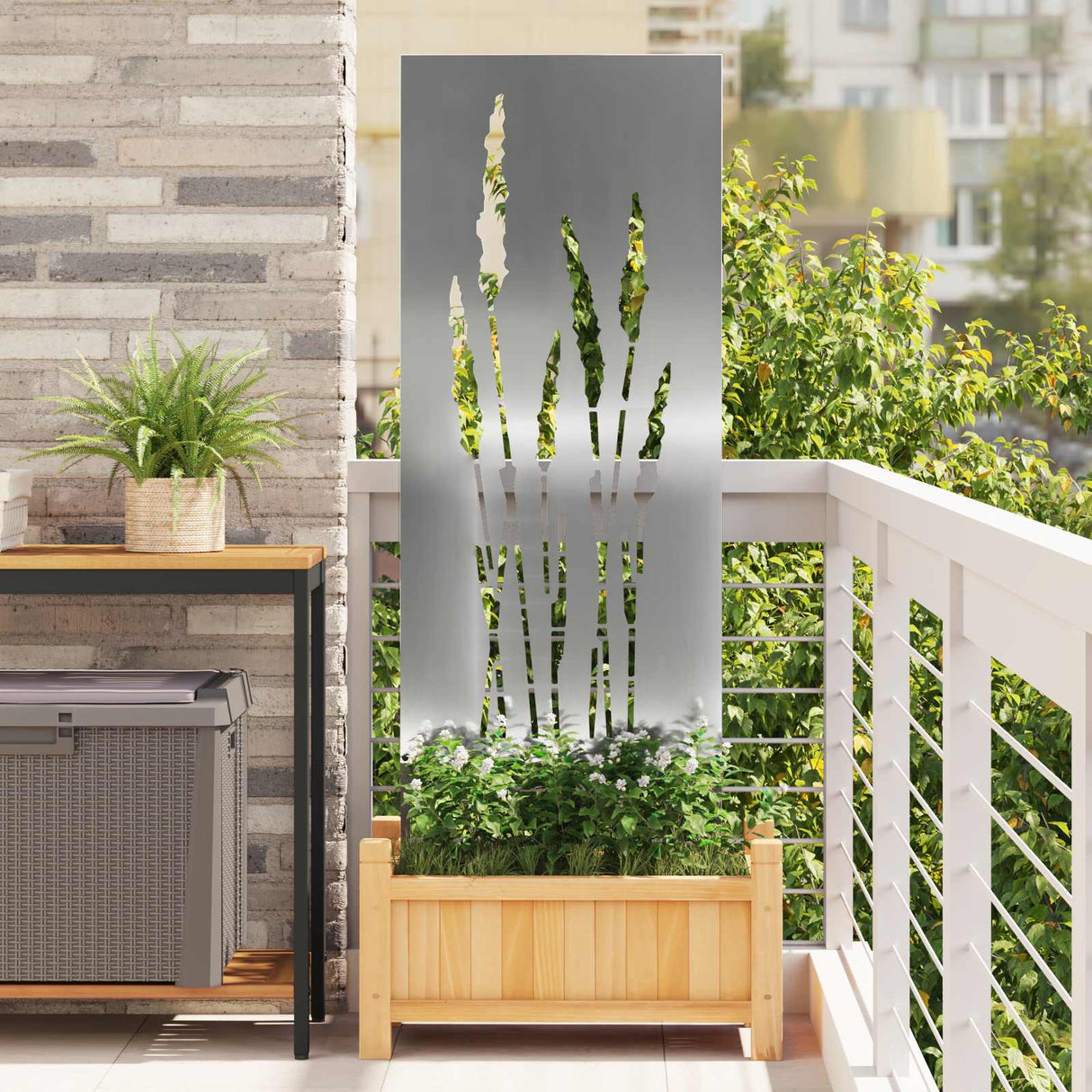 vidaXL Tuin Privacy Scherm Zwart 32 x 140 cm Koudgewalst staal