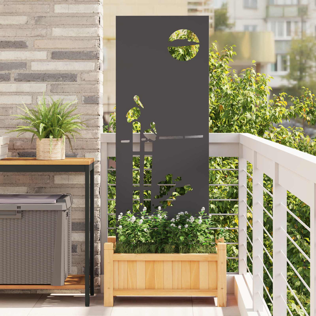 vidaXL Tuin Privacy Scherm Zwart 32 x 140 cm Koudgewalst staal