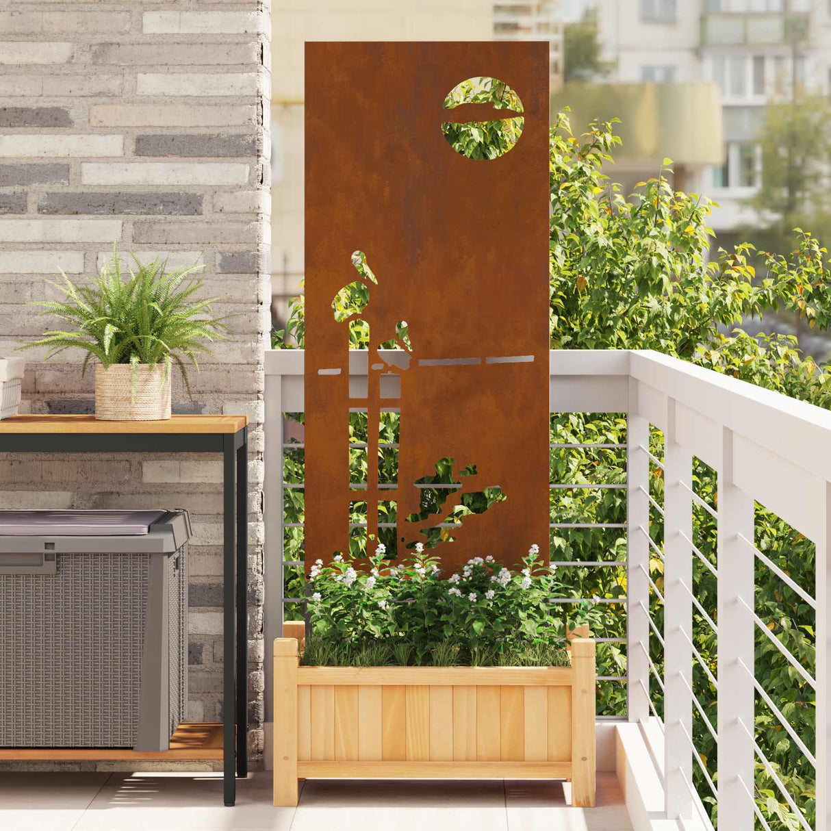 vidaXL Tuin Privacy Scherm Zwart 32 x 140 cm Koudgewalst staal