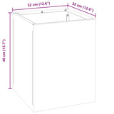 vidaXL Garden Planter Black 32 x 32 x 40 cm Cold Rolled Steel