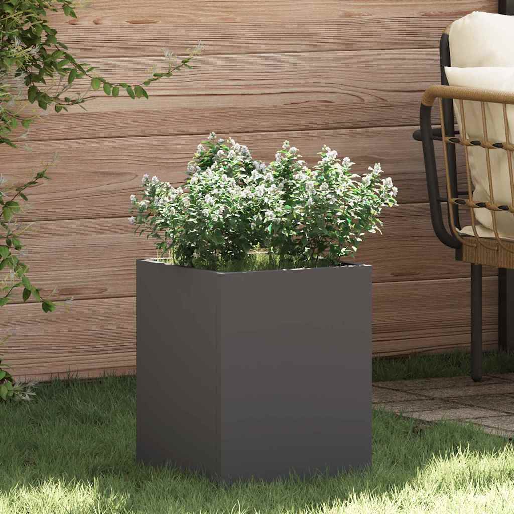 vidaXL Garden Planter Black 32 x 32 x 40 cm Cold Rolled Steel