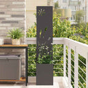 vidaXL Garden Privacy Screen Black 32 x 140 cm Cold-rolled steel