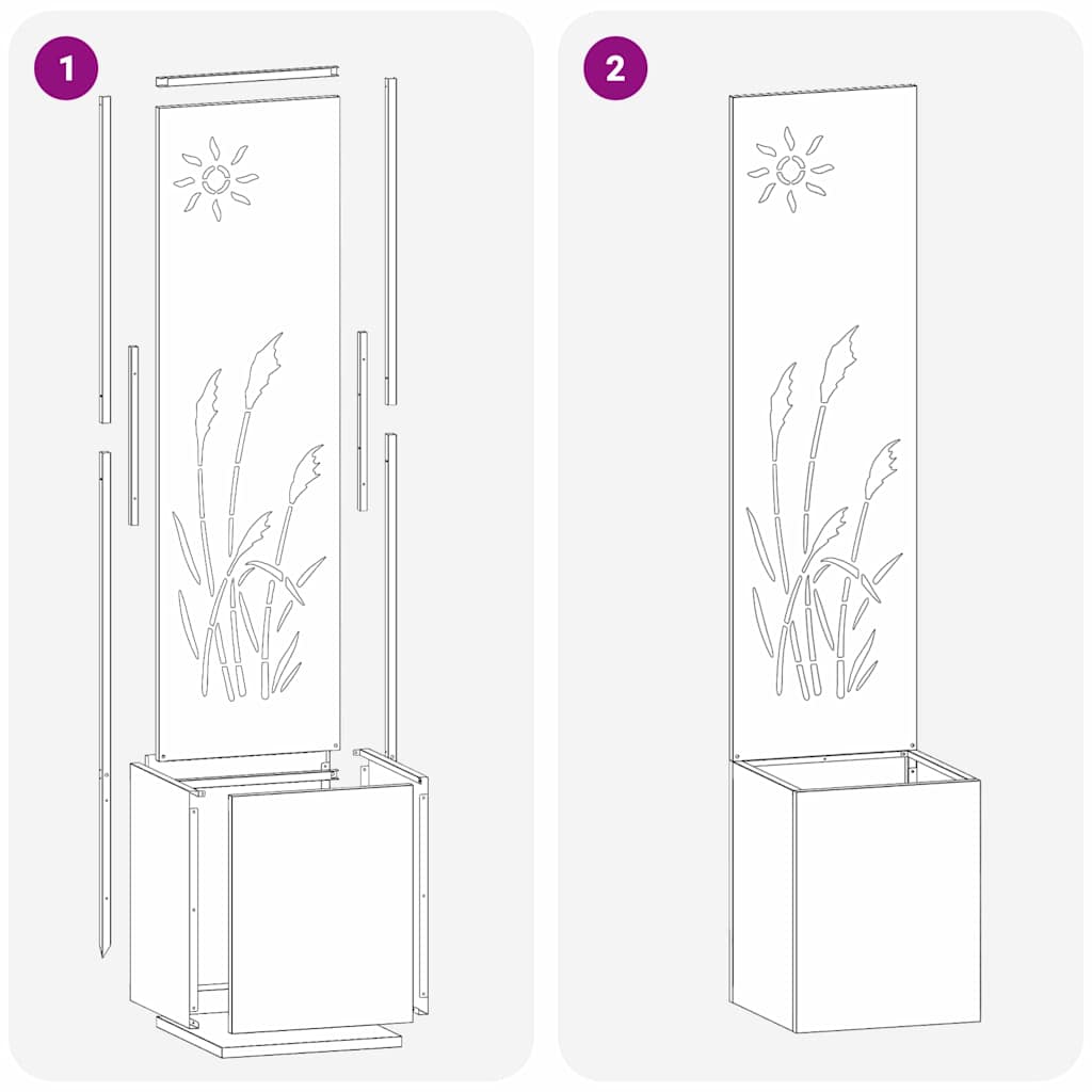 vidaXL Garden Privacy Screen Black 32 x 140 cm Cold-rolled steel