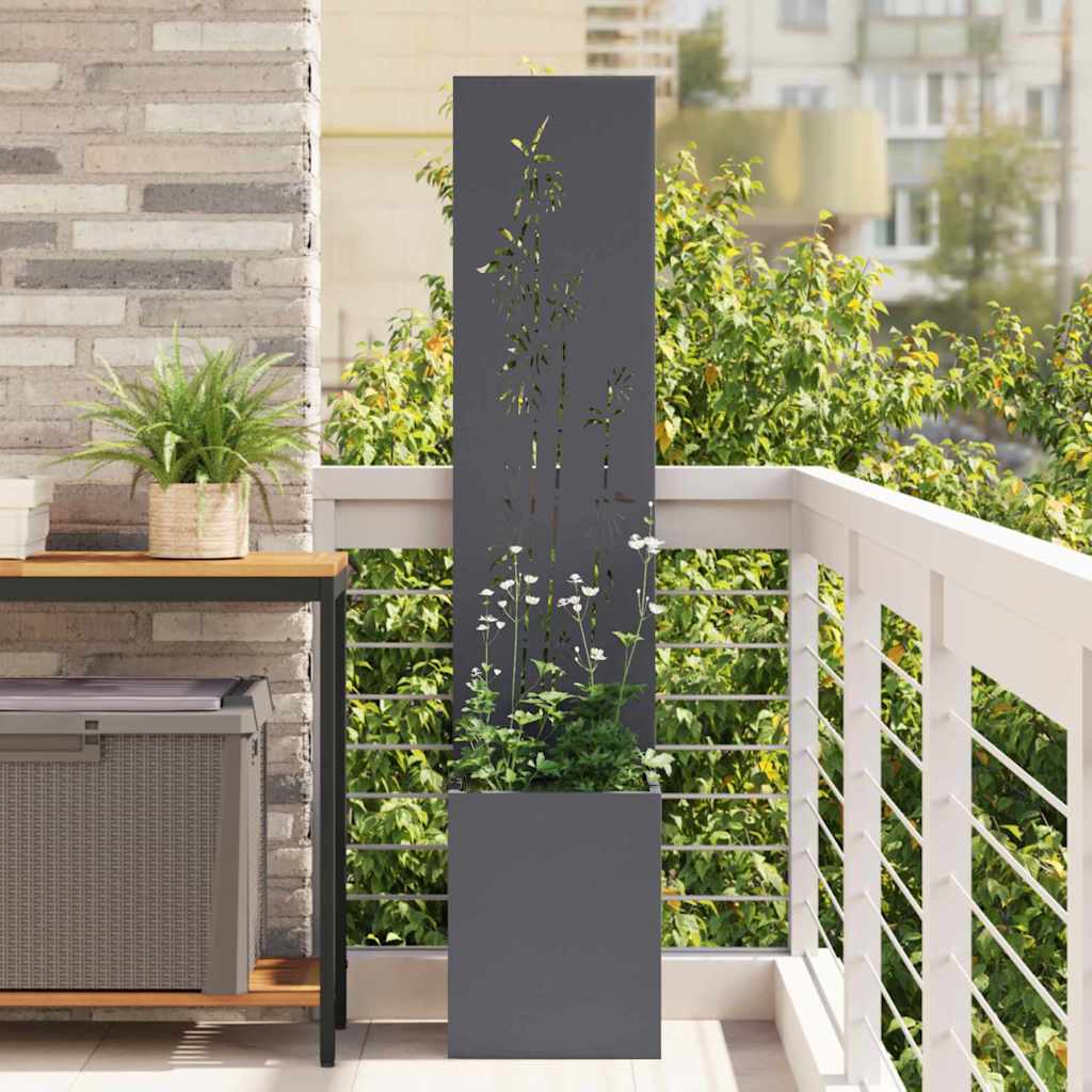vidaXL Garden Privacy Screen Black 32 x 140 cm Cold-rolled steel