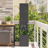 vidaXL Garden Privacy Screen Black 32 x 140 cm Cold-rolled steel