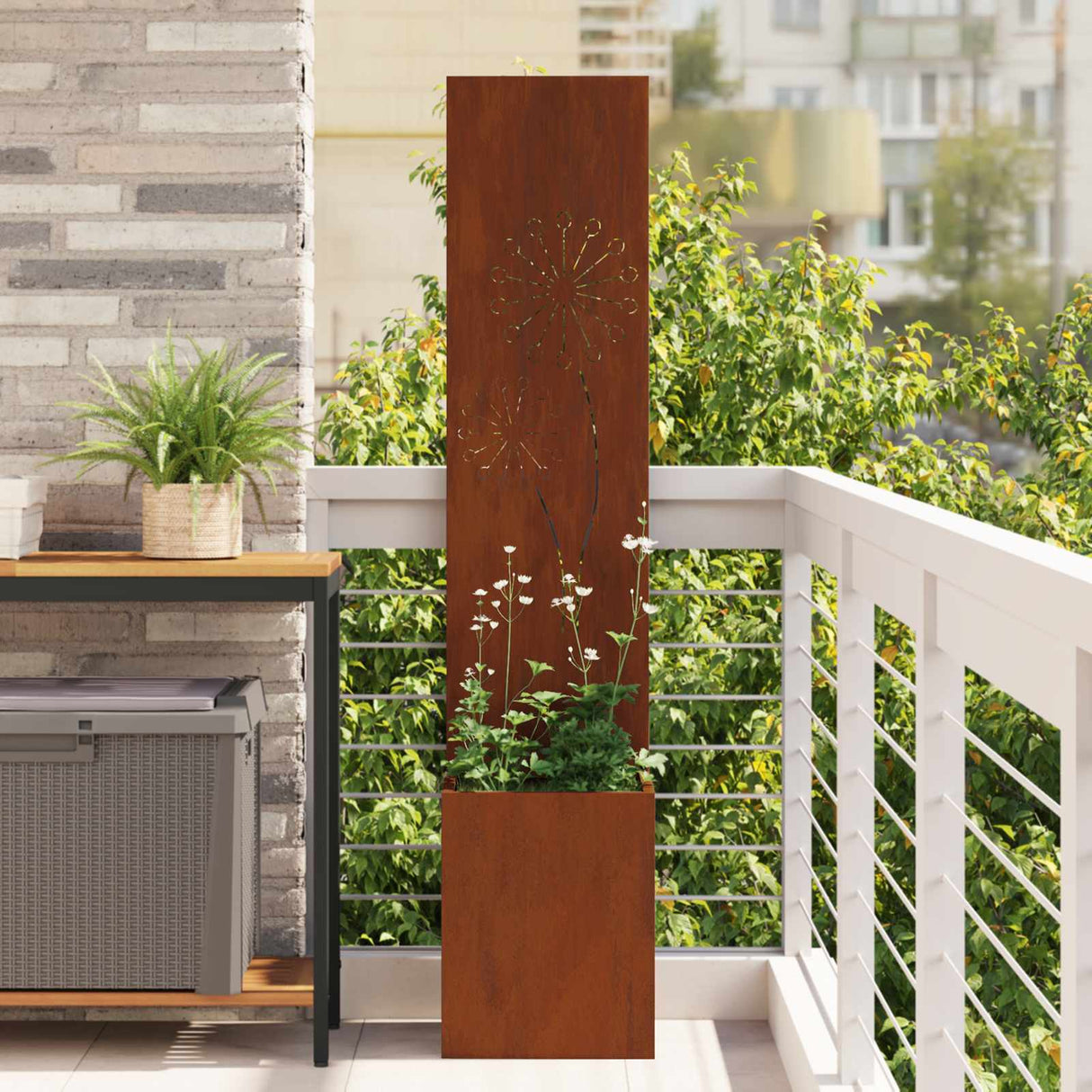 vidaXL Garden Privacy Screen Black 32 x 140 cm Cold-rolled steel