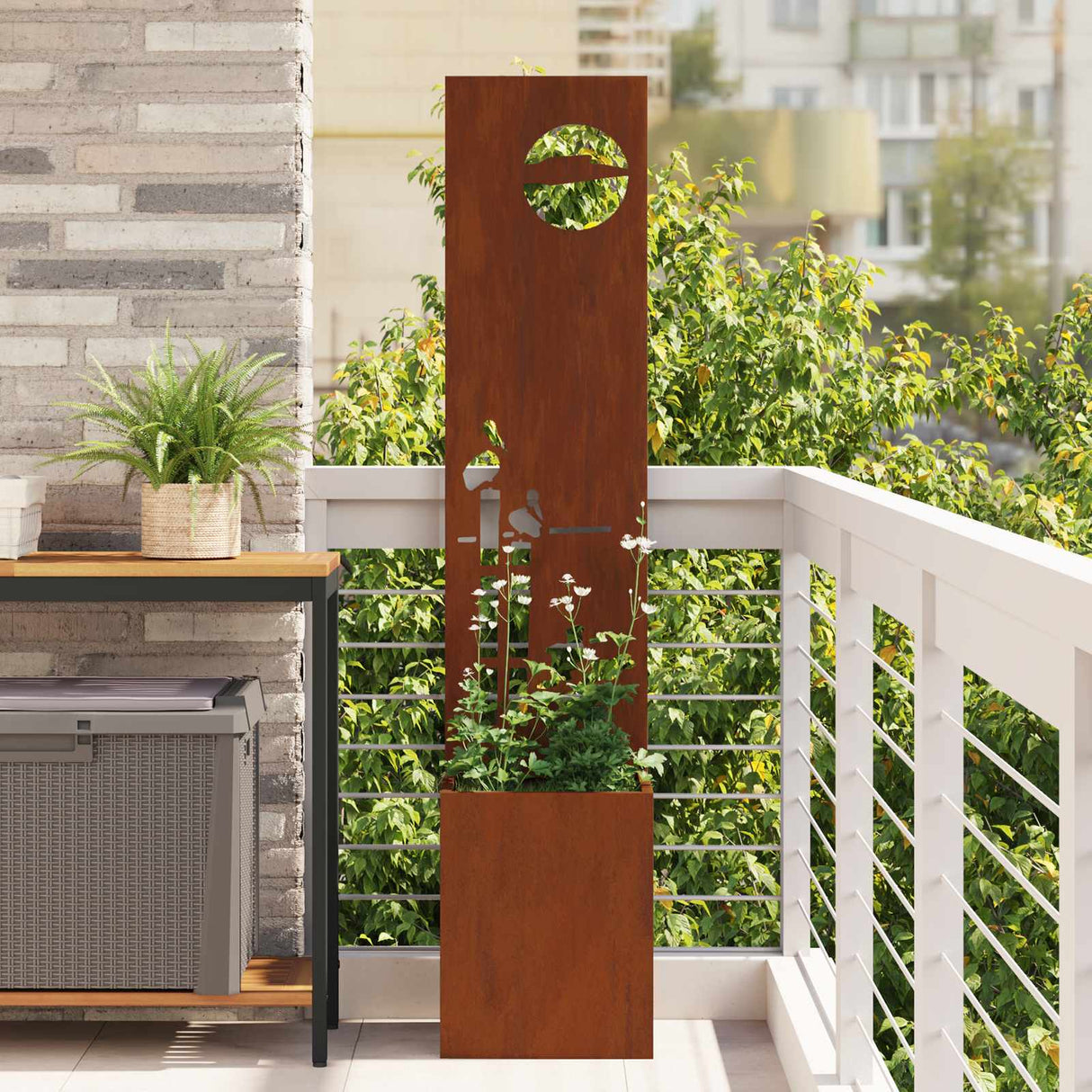 vidaXL Garden Privacy Screen Black 32 x 140 cm Cold-rolled steel
