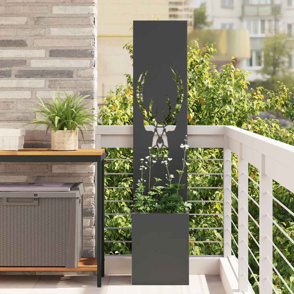 vidaXL Garden Privacy Screen Black 32 x 140 cm Cold-rolled steel