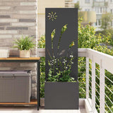 vidaXL Garden Privacy Screen Black 32 x 140 cm Cold-rolled steel