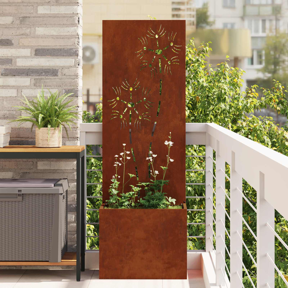 vidaXL Garden Privacy Screen Black 32 x 140 cm Cold-rolled steel