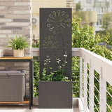 vidaXL Garden Privacy Screen Black 32 x 140 cm Cold-rolled steel