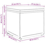 vidaXL Kruk Lichtgrijs 41 x 41 x 40 cm Stof en Geëngineerd Hout