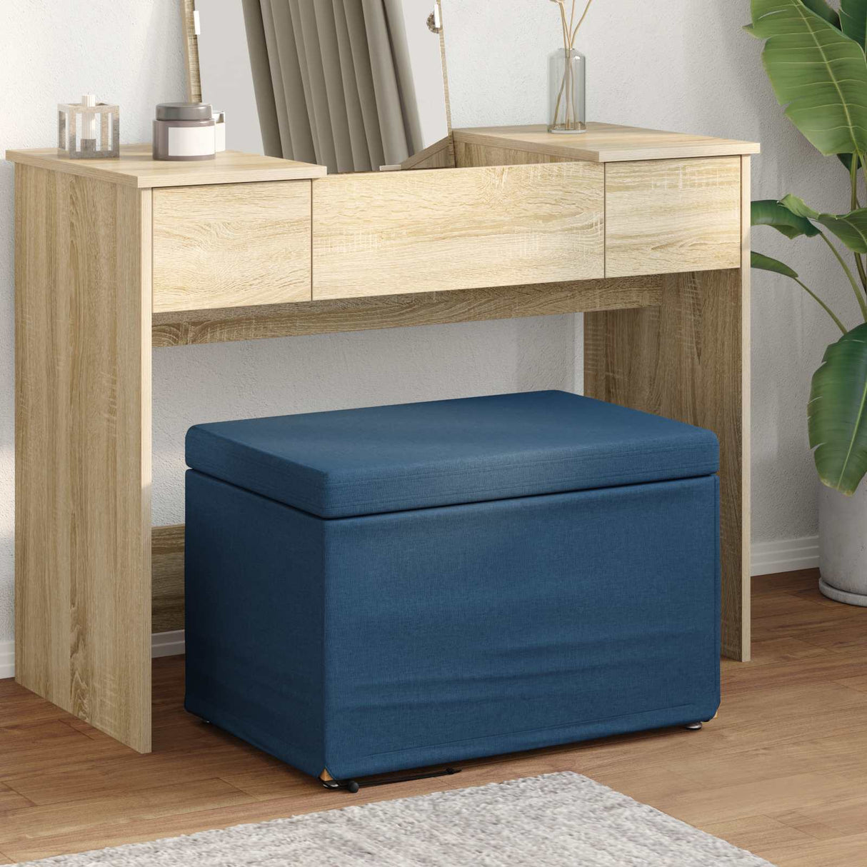 vidaXL Kruk Lichtgrijs 41 x 41 x 40 cm Stof en Geëngineerd Hout