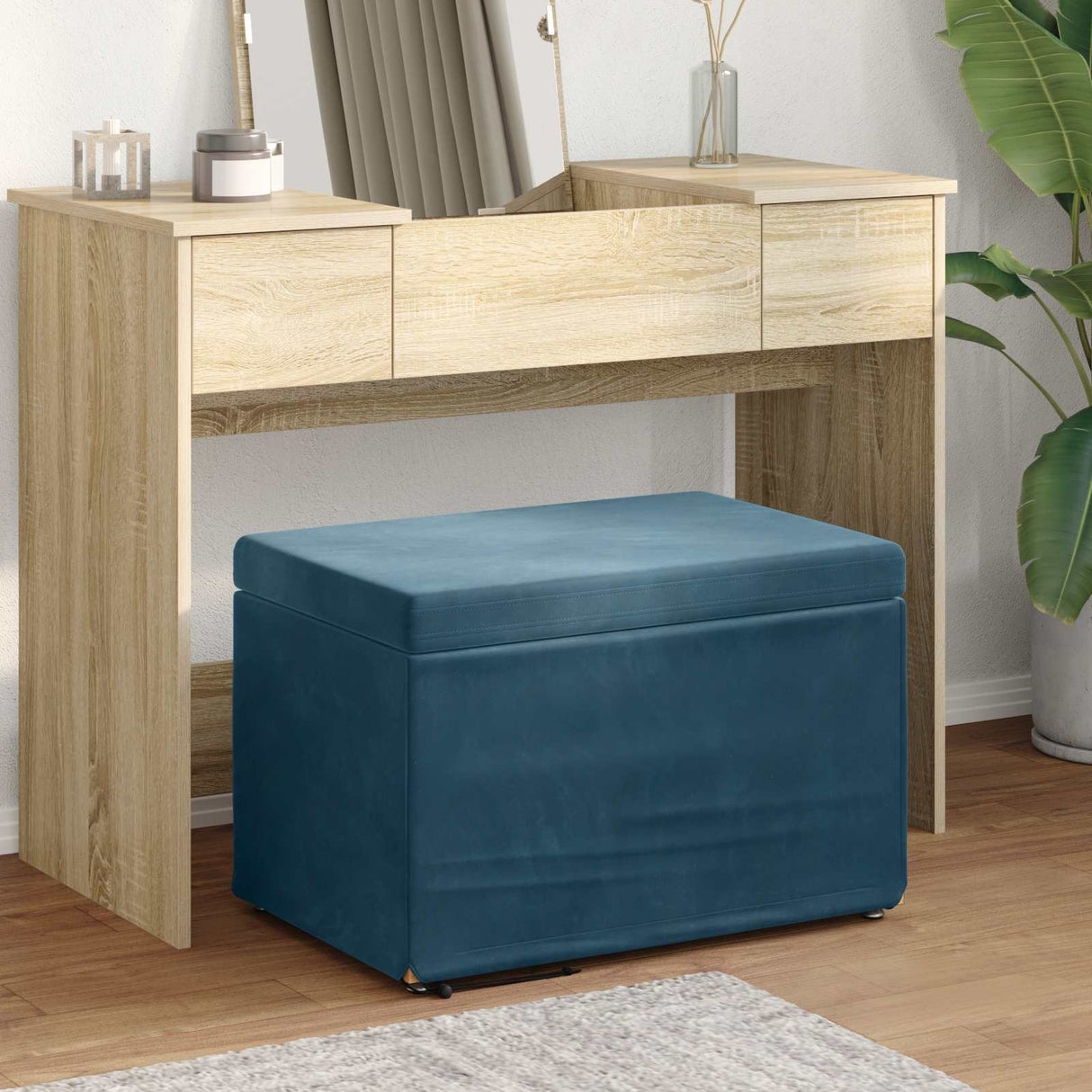 vidaXL Kruk Lichtgrijs 41 x 41 x 40 cm Stof en Geëngineerd Hout