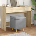 vidaXL Ottoman met opslag met kussen Lichtgrijs 40 x 40 x 45 cm Stof