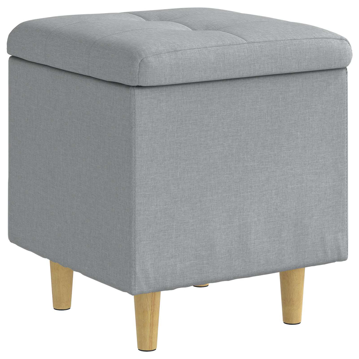 vidaXL Ottoman met opslag met kussen Lichtgrijs 40 x 40 x 45 cm Stof