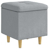 vidaXL Ottoman met opslag met kussen Lichtgrijs 40 x 40 x 45 cm Stof