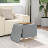vidaXL Ottoman met opslag met kussen Lichtgrijs 40 x 40 x 45 cm Stof