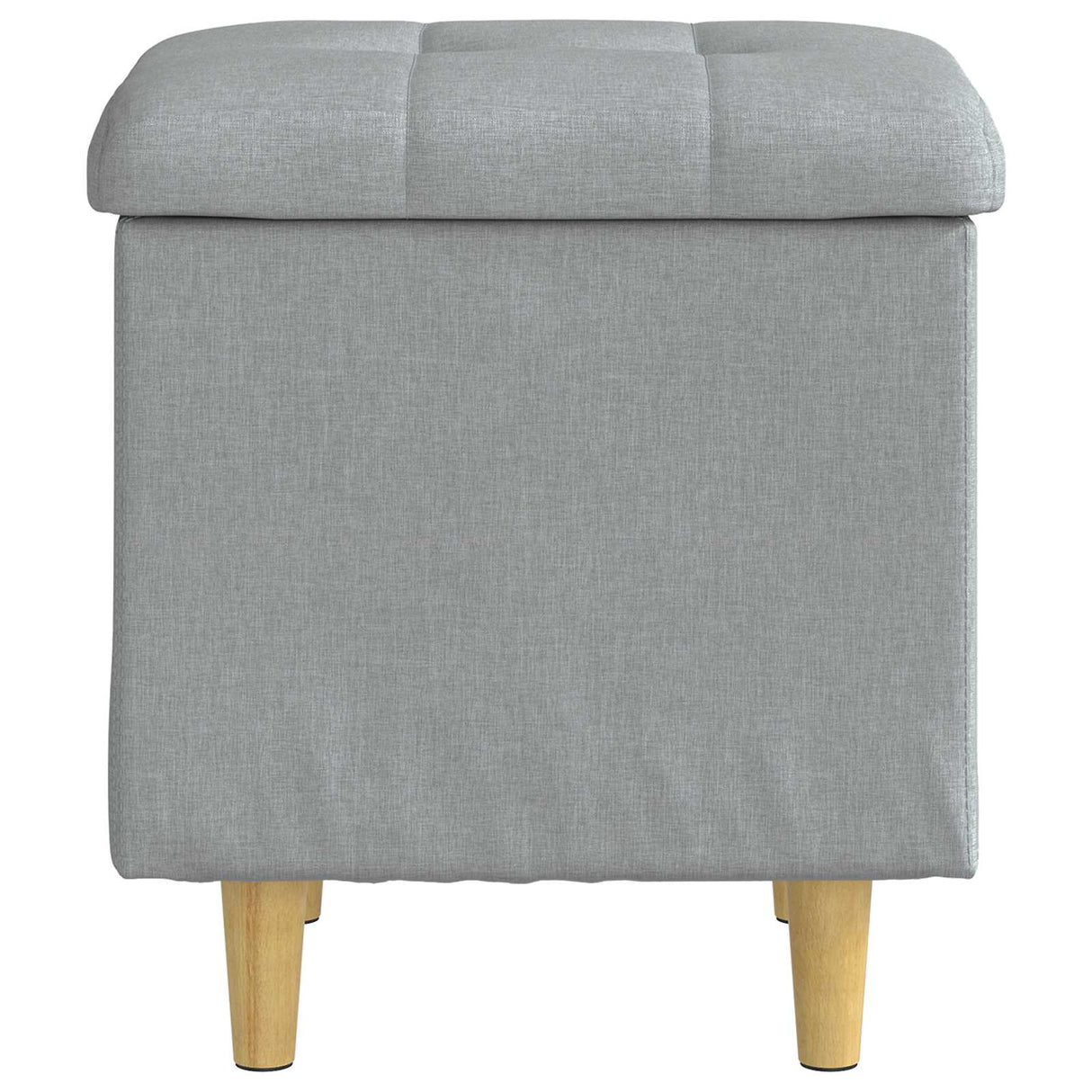 vidaXL Ottoman met opslag met kussen Lichtgrijs 40 x 40 x 45 cm Stof