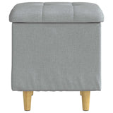vidaXL Ottoman met opslag met kussen Lichtgrijs 40 x 40 x 45 cm Stof