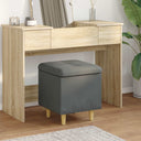 vidaXL Ottoman met opslag met kussen Lichtgrijs 40 x 40 x 45 cm Stof