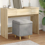 vidaXL Ottoman met opslag met kussen Lichtgrijs 40 x 40 x 45 cm Stof
