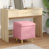 vidaXL Ottoman met opslag met kussen Lichtgrijs 40 x 40 x 45 cm Stof