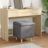 vidaXL Ottoman met opslag met kussen Lichtgrijs 40 x 40 x 45 cm Stof