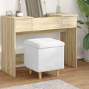 vidaXL Ottoman met opslag met kussen Lichtgrijs 40 x 40 x 45 cm Stof
