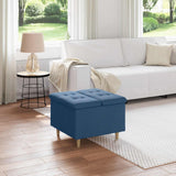 vidaXL Ottoman met opslag met kussen Lichtgrijs 40 x 40 x 45 cm Stof