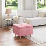 vidaXL Ottoman met opslag met kussen Lichtgrijs 40 x 40 x 45 cm Stof