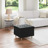 vidaXL Ottoman met opslag met kussen Lichtgrijs 40 x 40 x 45 cm Stof
