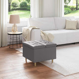 vidaXL Ottoman met opslag met kussen Lichtgrijs 40 x 40 x 45 cm Stof