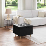 vidaXL Ottoman met opslag met kussen Lichtgrijs 40 x 40 x 45 cm Stof