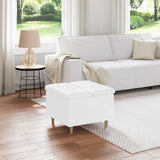 vidaXL Ottoman met opslag met kussen Lichtgrijs 40 x 40 x 45 cm Stof