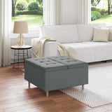 vidaXL Ottoman met opslag met kussen Lichtgrijs 40 x 40 x 45 cm Stof
