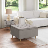 vidaXL Ottoman met opslag met kussen Lichtgrijs 40 x 40 x 45 cm Stof